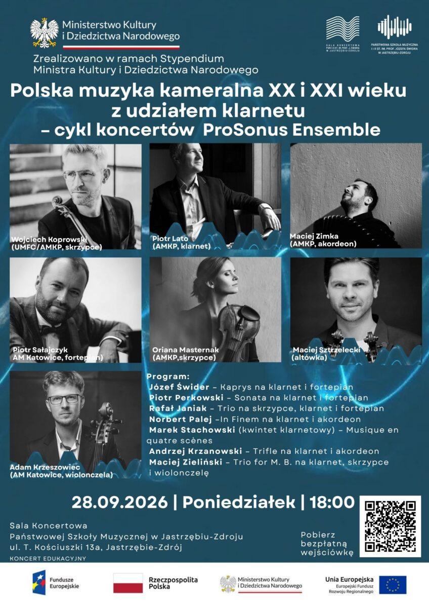 Plakat promujący wydarzenie muzyczne. Na dekoracyjnym tle znajdują się wizerunki występujących artystów, logotypy organizatorów i partnerów oraz informacje organizacyjne, których pełna treść dostępna jest w tekście na stronie.